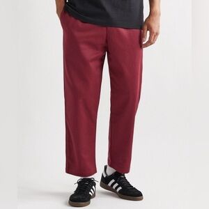 Adidas x Jonah Hill Burgundy Relaxed Chino Crop Straight Leg Pull-On Pants Large